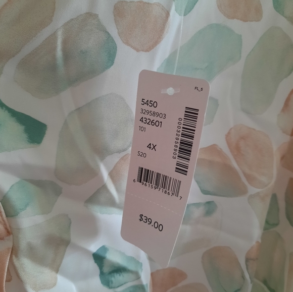 Addition Elle Print Short Sleeve Blouse Top NWT - Picture 9 of 11